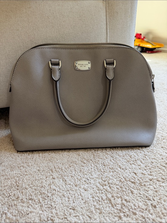 Michael Kors Handbags - Michael Kors Gray Dome Saffiano Satchel